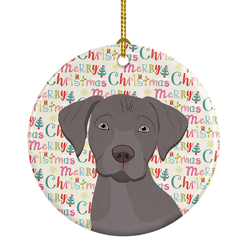 Labrador Retriever Gray Puppy Christmas Ceramic Ornament – Personalized Holiday Decor