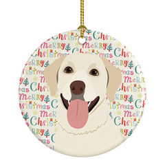 Labrador Retriever Yellow Christmas Ceramic Ornament - Artistic Festive Decor for Holiday Tree