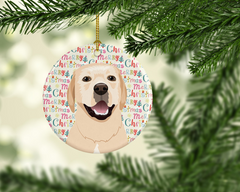 Personalized Labrador Retriever Yellow Christmas Ornament – Custom Holiday Decor