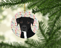 Personalized Pit Bull Black #1 Christmas Ceramic Ornament - Ideal Gift for Dog Lovers | Made in USA