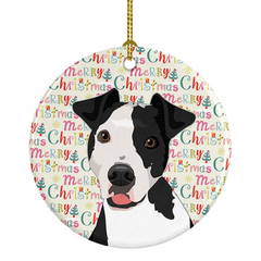 Pit Bull Black #2 Christmas Ceramic Ornament - Personalized Holiday Decor for Dog Lovers