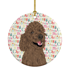 Personalized Poodle Standard Brown Christmas Ceramic Ornament - Festive Holiday Decor by Caroline's Treasures