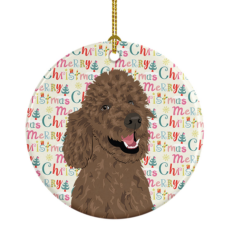 Personalized Poodle Standard Brown Christmas Ceramic Ornament - Festive Holiday Decor by Caroline's Treasures