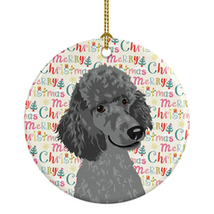 Poodle Standard Gray Christmas Ornament – Festive, Personalized Holiday Pet Decoration