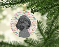 Poodle Standard Gray Christmas Ornament – Festive, Personalized Holiday Pet Decoration