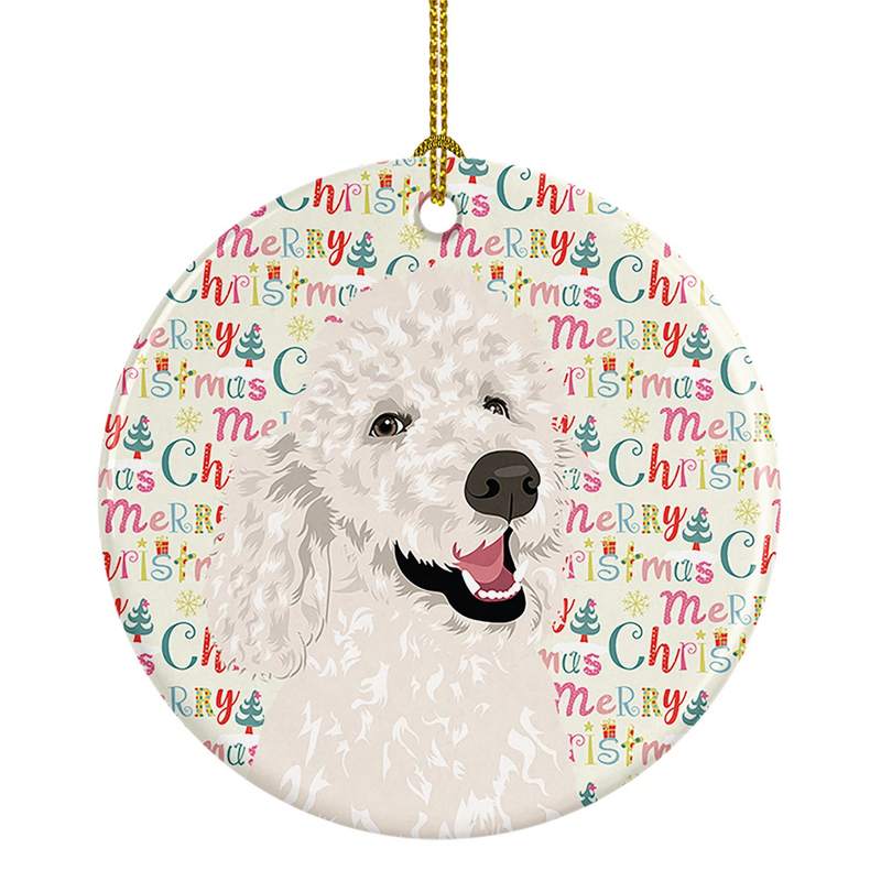 Poodle Standard White Christmas Ceramic Ornament - Personalized Festive Holiday Decor