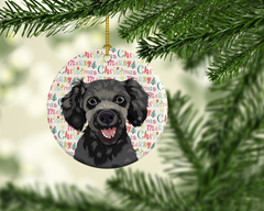 Poodle Toy Grey Christmas Ceramic Ornament - Personalized Holiday Decor for Dog Lovers