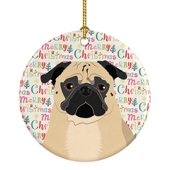 Pug Fawn Christmas Ceramic Ornament - Personalized Holiday Decor by Caroline's Treasures