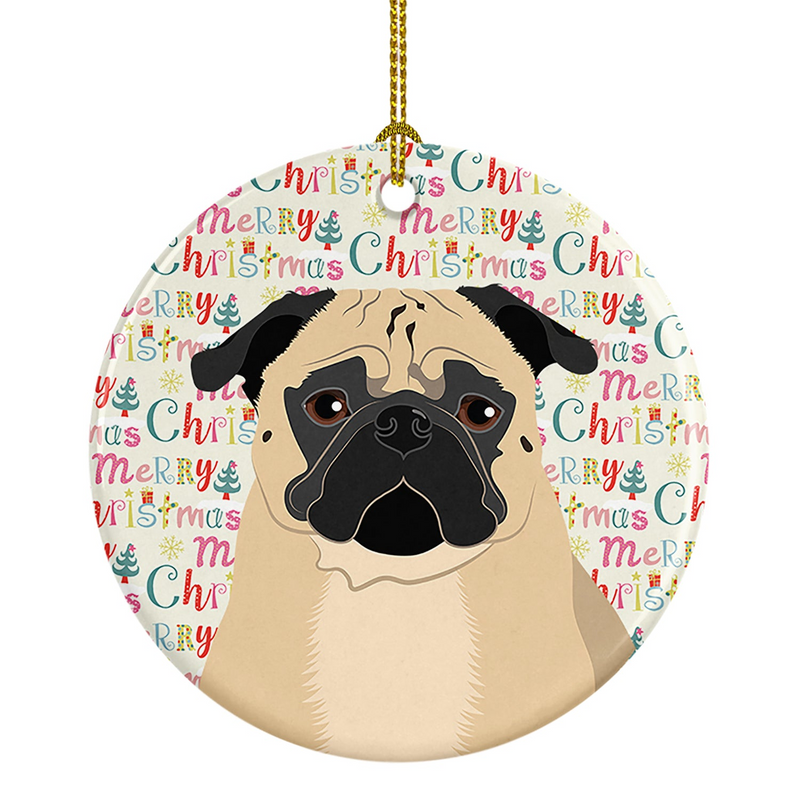 Pug Fawn Christmas Ceramic Ornament - Personalized Holiday Decor by Caroline's Treasures