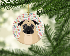 Pug Fawn Christmas Ceramic Ornament - Personalized Holiday Decor by Caroline's Treasures