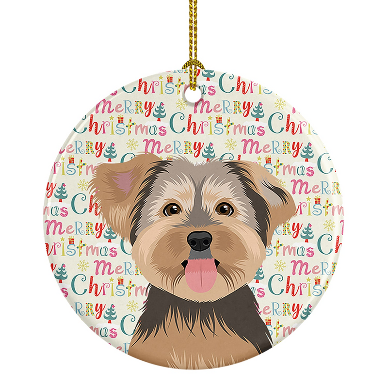 Yorkie Chocolate #2 Christmas Ceramic Ornament - Personalized Yorkshire Terrier Holiday Decor