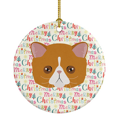 Personalized Exotic Shorthair Cat Christmas Ceramic Ornament – Unique Holiday Decoration