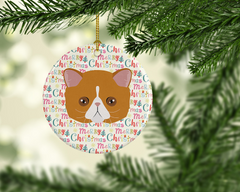 Personalized Exotic Shorthair Cat Christmas Ceramic Ornament – Unique Holiday Decoration