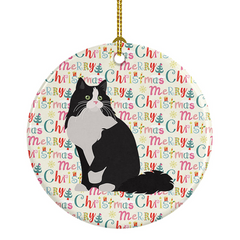 Ragamuffin Cat Christmas Ceramic Ornament - Festive Holiday Décor with Personalized Touch