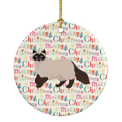 Colorpoint Persian Himalayan Cat Christmas Ceramic Ornament - Ideal Holiday Decor & Perfect Gift