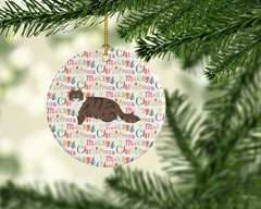 Norwegian Forest Cat Christmas Ornament - Personalized Ceramic Holiday Decor