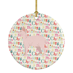 Sphynx Cat Christmas Ornament - Customizable Ceramic Holiday Decoration | Made in USA