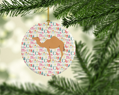 Arabian Camel Dromedary Christmas Ceramic Ornament - Festive Tree Decoration for a Unique Holiday Touch