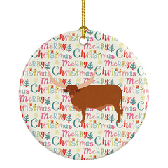 Ankole-Watusu Cow Christmas Ceramic Ornament - Festive & Personalized Holiday Décor | Unique Christmas Tree Decoration