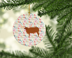 Ankole-Watusu Cow Christmas Ceramic Ornament - Festive & Personalized Holiday Décor | Unique Christmas Tree Decoration