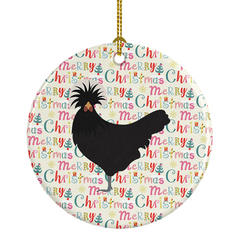 Polish Poland Chicken Christmas Ceramic Ornament - Personalized Holiday Decor, Made in USA