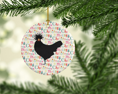 Polish Poland Chicken Christmas Ceramic Ornament - Personalized Holiday Decor, Made in USA