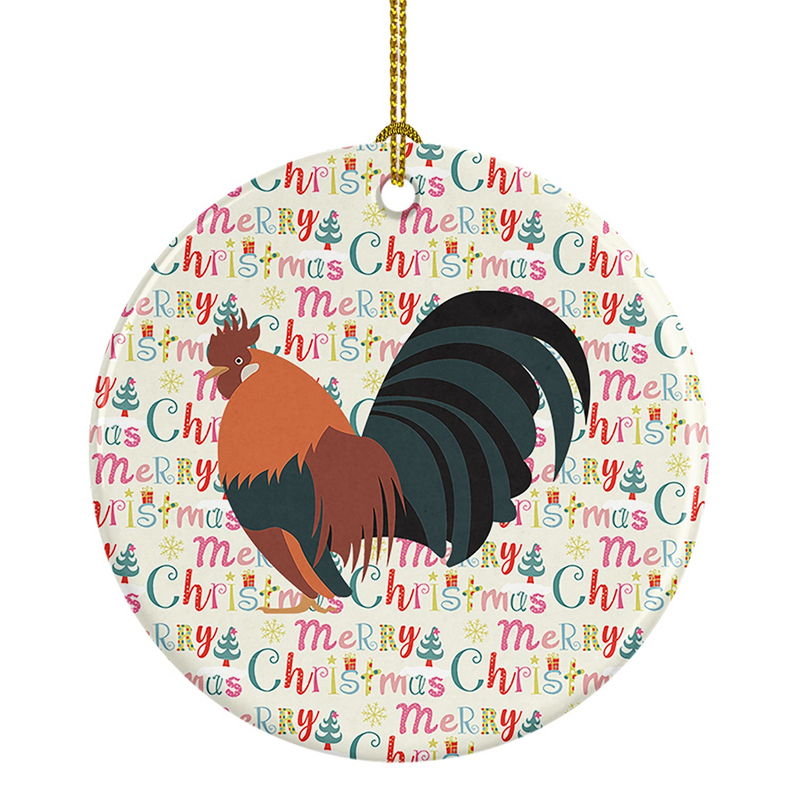 Dutch Bantam Chicken Christmas Ornament – Personalized Farm Animal Holiday Decoration