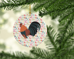 Dutch Bantam Chicken Christmas Ornament – Personalized Farm Animal Holiday Decoration