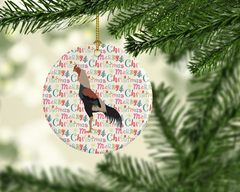 Kulang Chicken Christmas Ceramic Ornament – Personalized Holiday Decor for Farm Animal Lovers