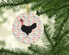 Naked Neck Chicken Christmas Ceramic Ornament - Festive, Personalized Keepsake for Your Christmas Tree