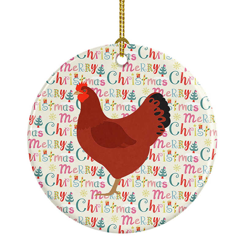 New Hampshire Red Chicken Christmas Ornament - Festive Handcrafted Porcelain Keepsake