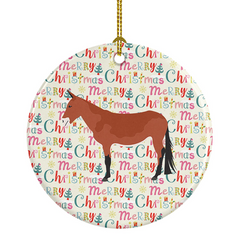 Mule Christmas Ceramic Ornament - Festive Holiday Decor & Personalized Gift, 2.8-inch, Made in USA