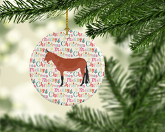 Mule Christmas Ceramic Ornament - Festive Holiday Decor & Personalized Gift, 2.8-inch, Made in USA