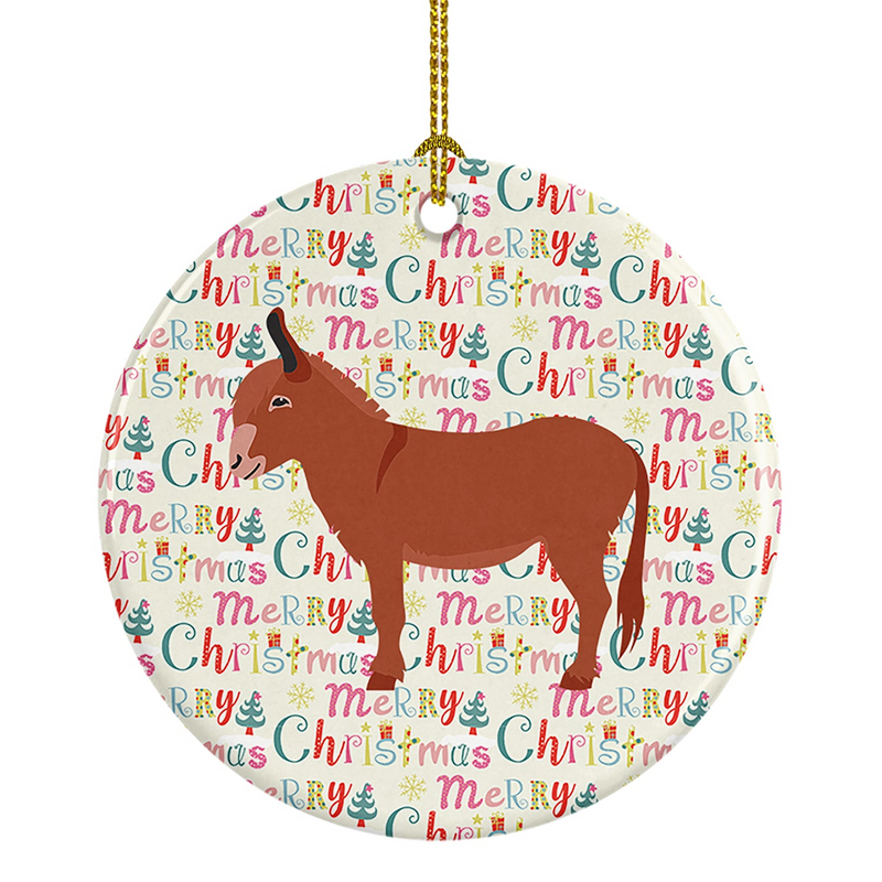 Irish Donkey Christmas Ceramic Ornament - Personalized Festive Holiday Keepsake, Perfect for Pet Lovers