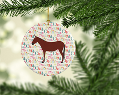 Hinny Horse Donkey Christmas Ceramic Ornament - Personalized Handcrafted Holiday Decoration