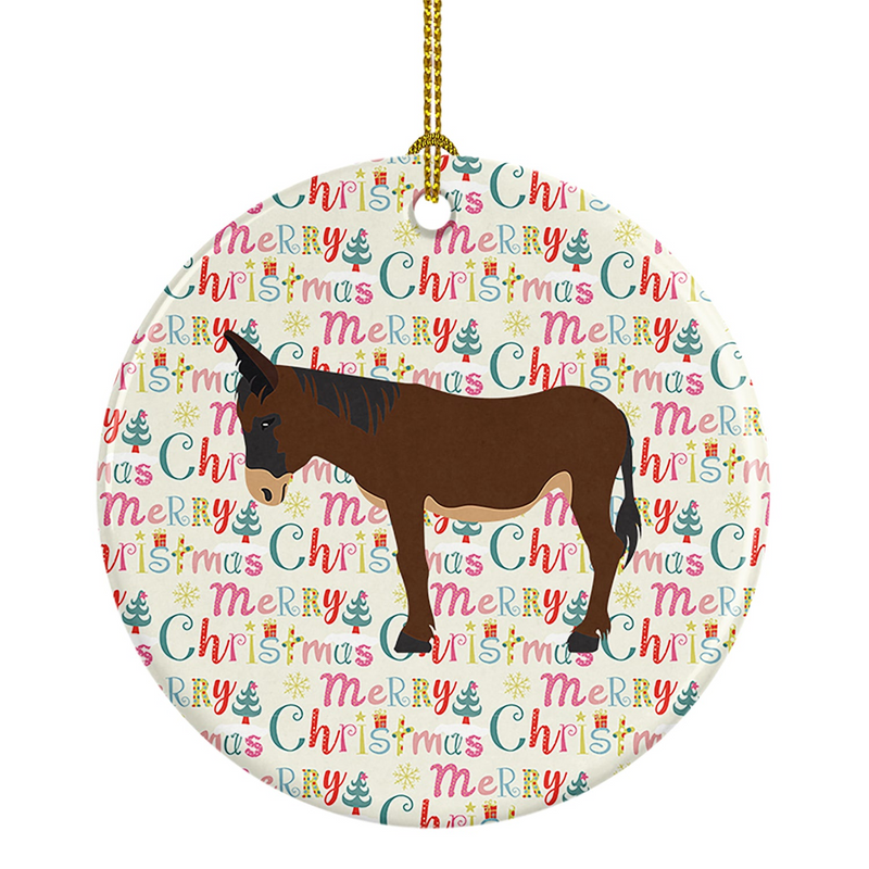 Zamorano-Leones Donkey Christmas Ceramic Ornament - Personalized Festive Decor for Holiday Tree