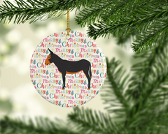 Catalan Donkey Christmas Ceramic Ornament - Personalized Tree Decoration - Perfect Holiday Gift