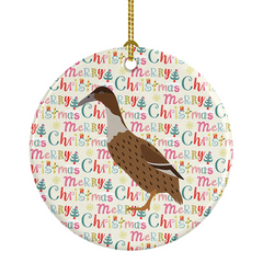 Charming Dutch Hook Bill Duck Christmas Ceramic Ornament - Personalized Holiday Decoration