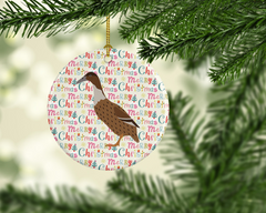 Charming Dutch Hook Bill Duck Christmas Ceramic Ornament - Personalized Holiday Decoration