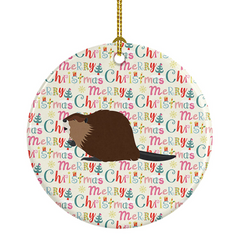 Eurasian Beaver Christmas Ceramic Ornament – Personalized Holiday Decor, High-Quality Porcelain, Perfect Gift Idea