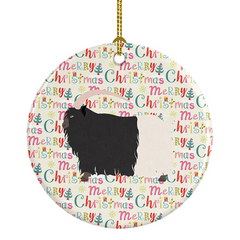 Charming Welsh Black-Necked Goat Christmas Ceramic Ornament - Personalized Holiday Decor | Perfect Gift for Goat Lovers