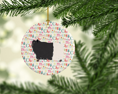 Charming Welsh Black-Necked Goat Christmas Ceramic Ornament - Personalized Holiday Decor | Perfect Gift for Goat Lovers