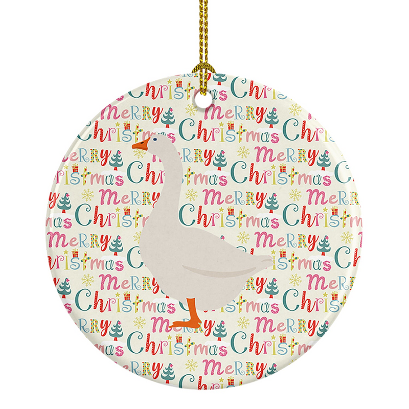 Embden Goose Christmas Ceramic Ornament - Festive & Personalized Holiday Decoration