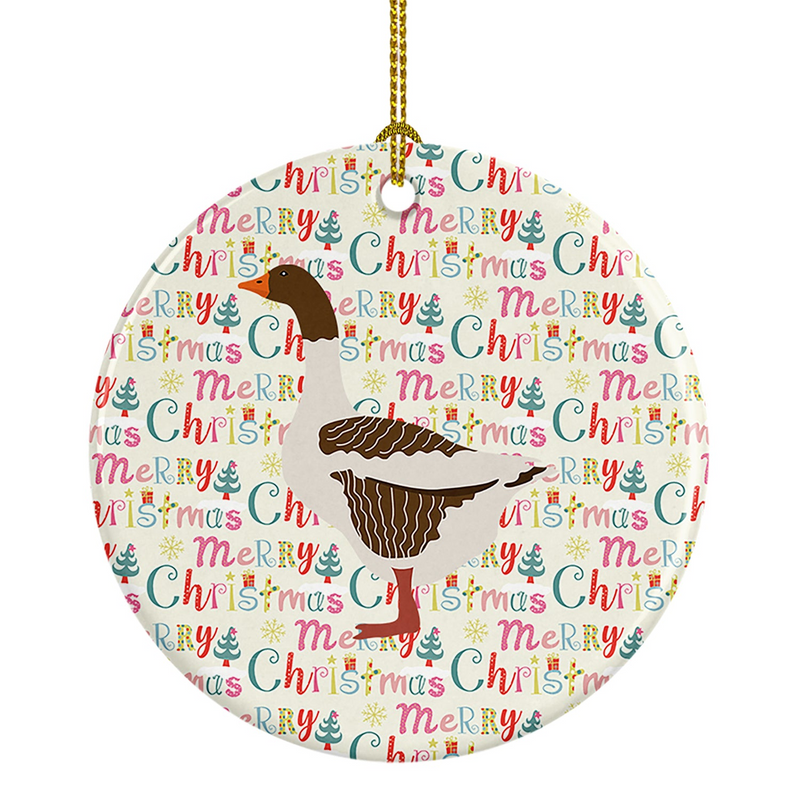 Pomeranian Rogener Goose Christmas Ceramic Ornament - Personalized Festive Holiday Decor