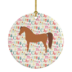 Arabian Horse Christmas Ceramic Ornament - Elegant Holiday Artwork for Your Tree