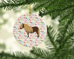 Shetland Pony Horse Christmas Ceramic Ornament - Personalized, Handcrafted Holiday Decor, Made in the USA