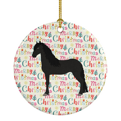 Friesian Horse Christmas Ceramic Ornament - Personalized & Handmade Holiday Decor - Unique Gift Idea