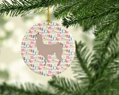 Llama Christmas Ceramic Ornament - Personalized Holiday Tree Decoration - Unique & Charming