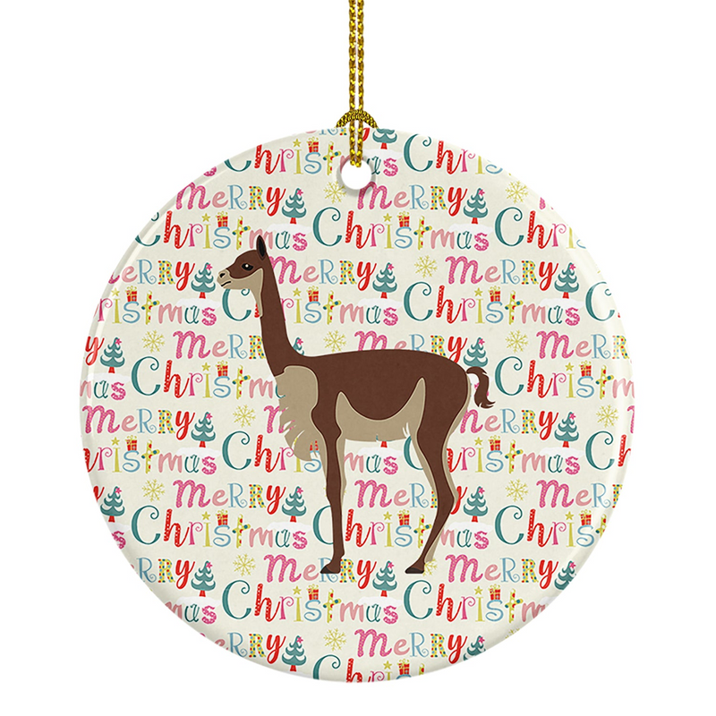 Personalized Vicuna Christmas Ceramic Ornament – Festive Holiday Decor