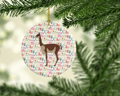 Personalized Vicuna Christmas Ceramic Ornament – Festive Holiday Decor